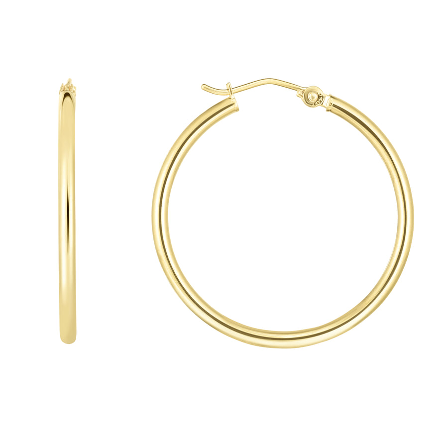14K Gold 2x30mm Hoops
