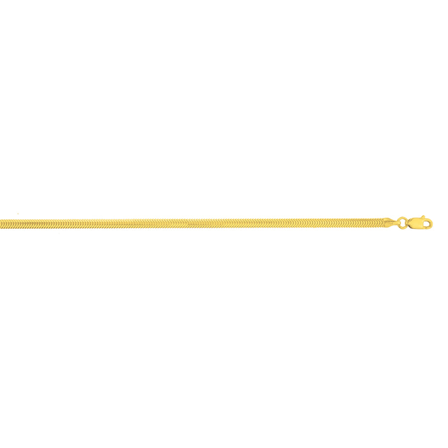 14K 3.3mm Oval Snake Chain