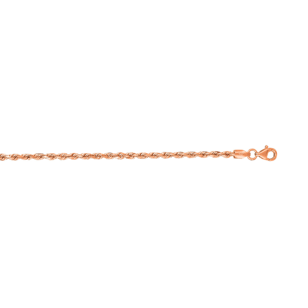 14K Gold 20"" 2.5mm Solid Royal Rope Chain