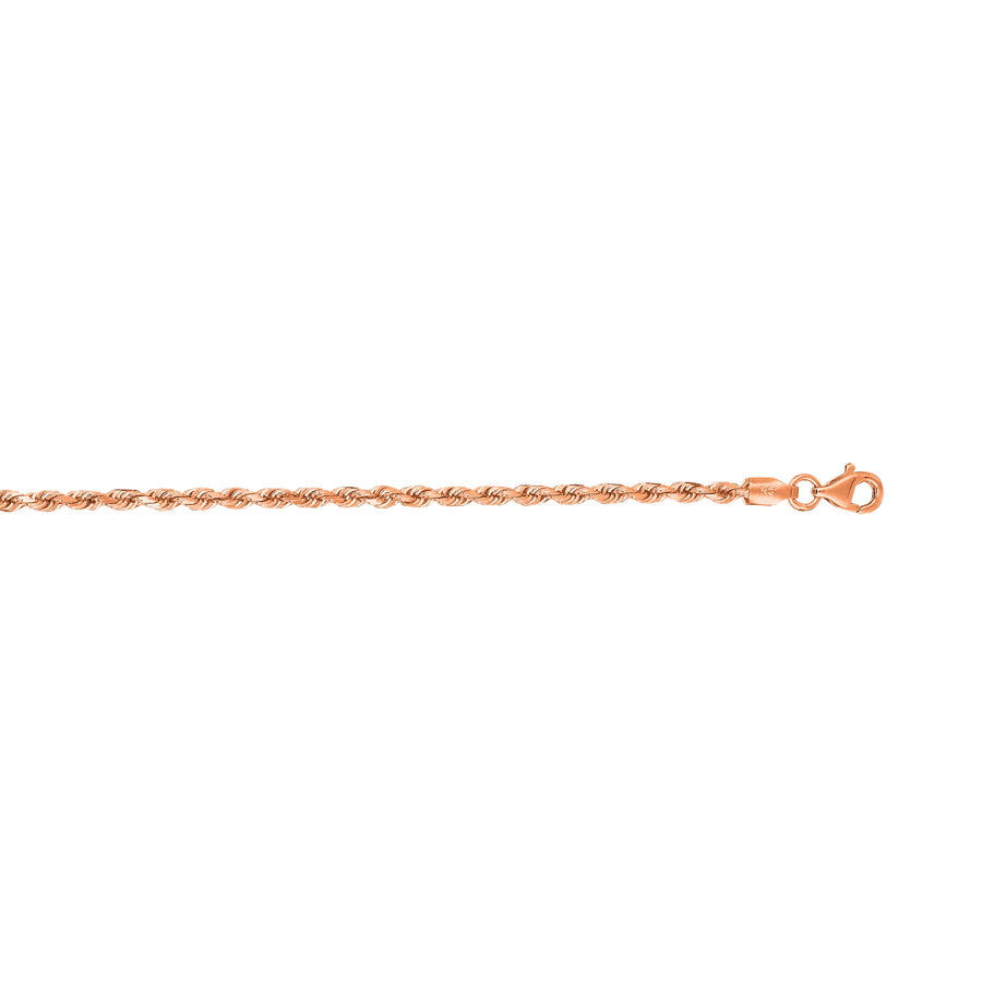 14K Gold 24"" 2.5mm Solid Royal Rope Chain