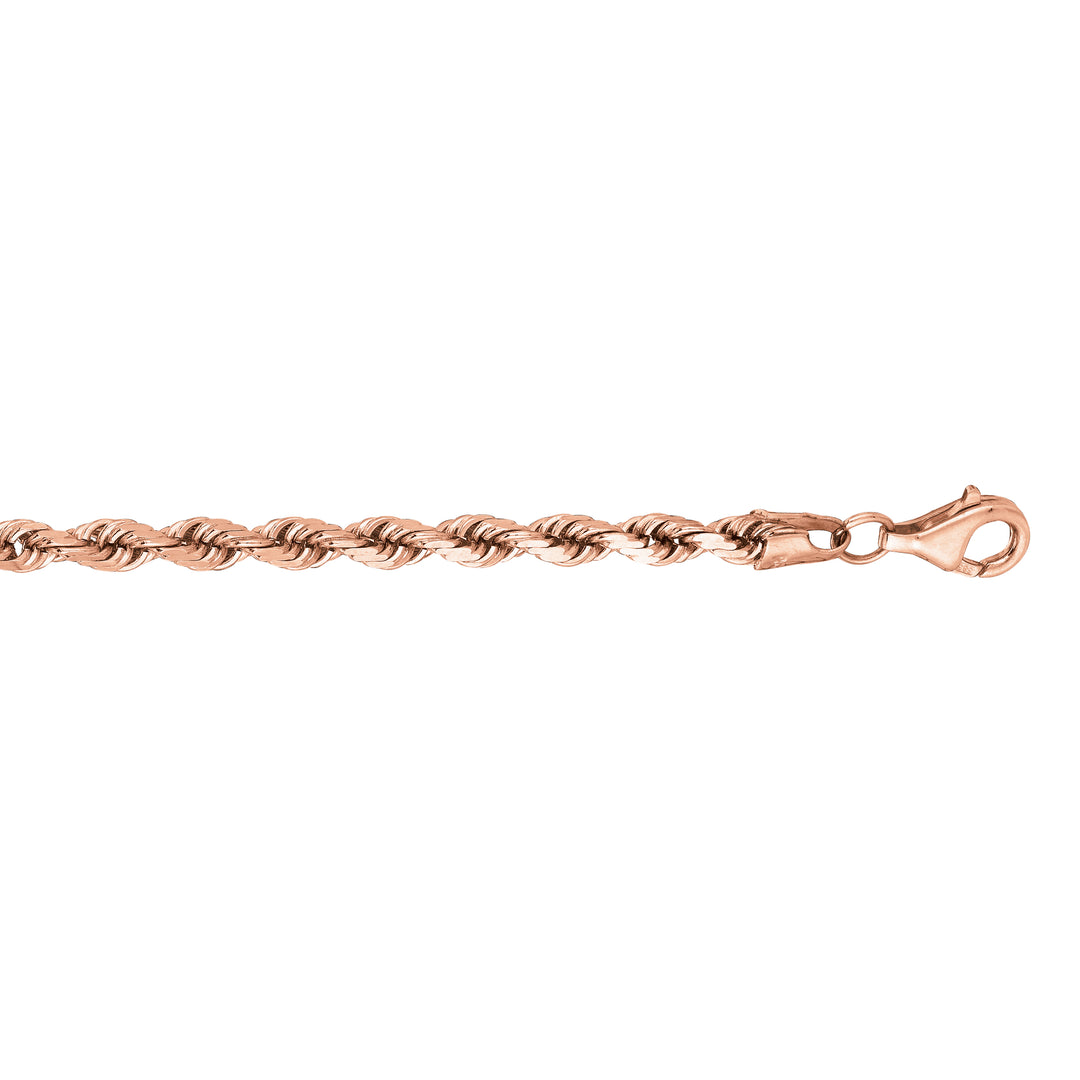 14K Gold 8.5"" 3.8mm Diamond Cut Royal Rope Chain