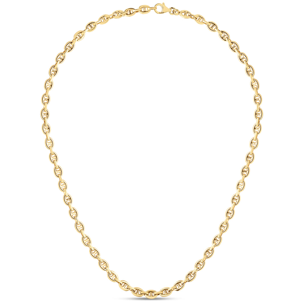 14K Puffed 5.4mm Mariner Bracelet