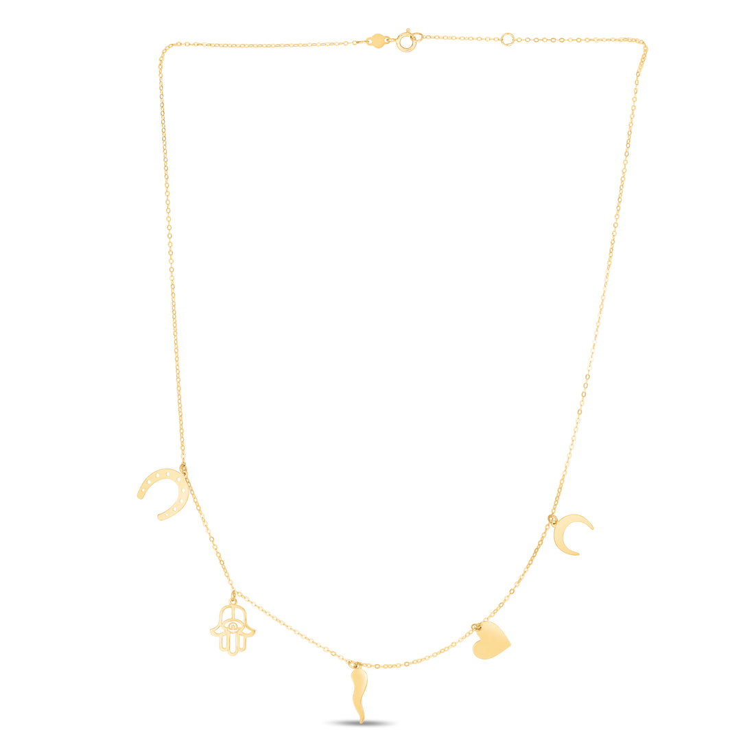 14K Gold Trend Charm Dangle Bracelet