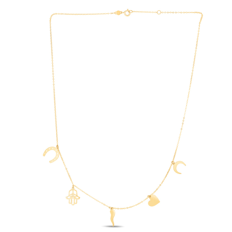 14K Gold Trend Charm Dangle Bracelet