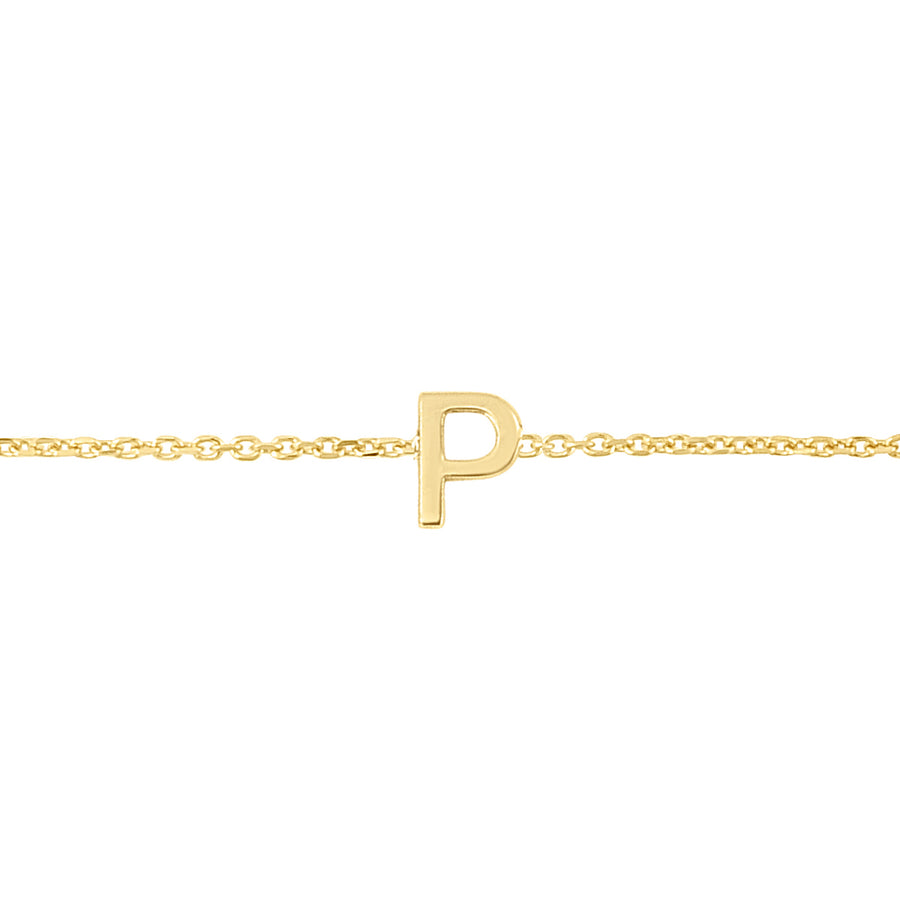 14K Mini Initial P Necklace