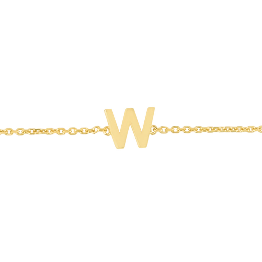 14K Mini Initial W Necklace