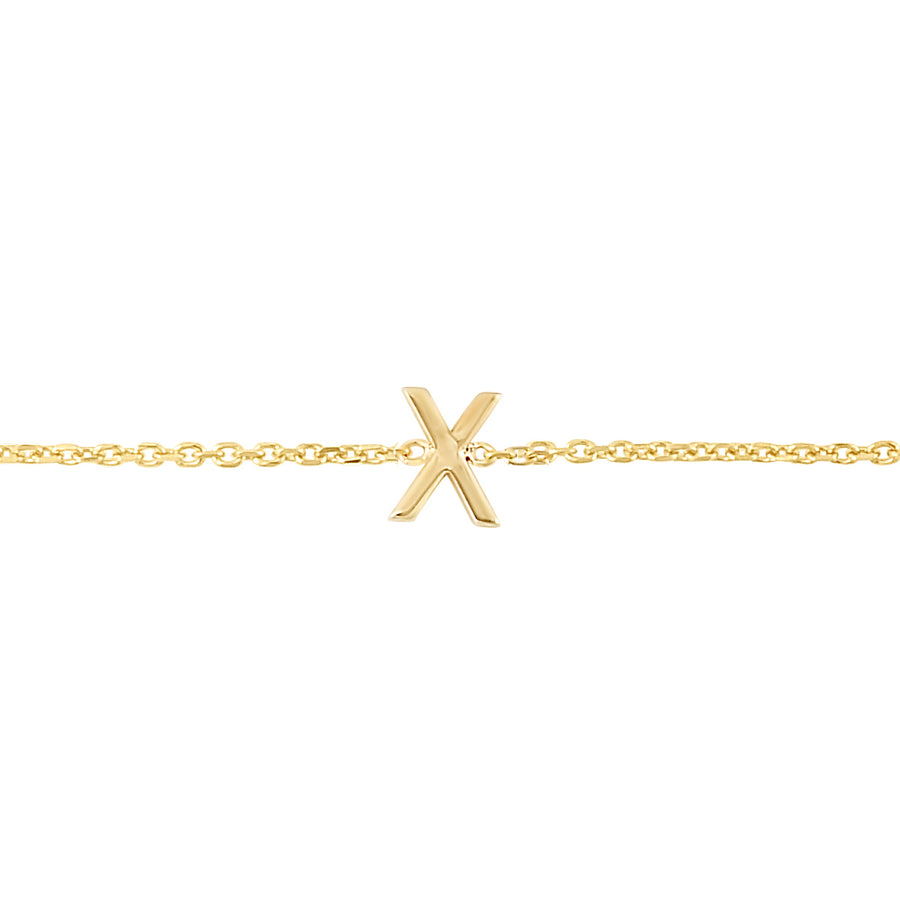 14K Mini Initial X Bracelet