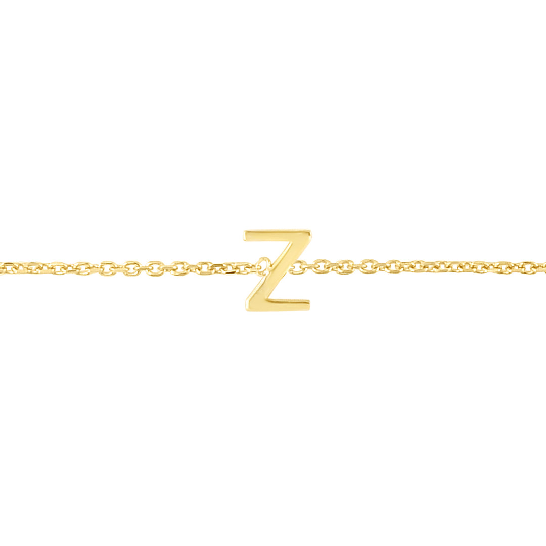 14K Mini Initial Z Necklace