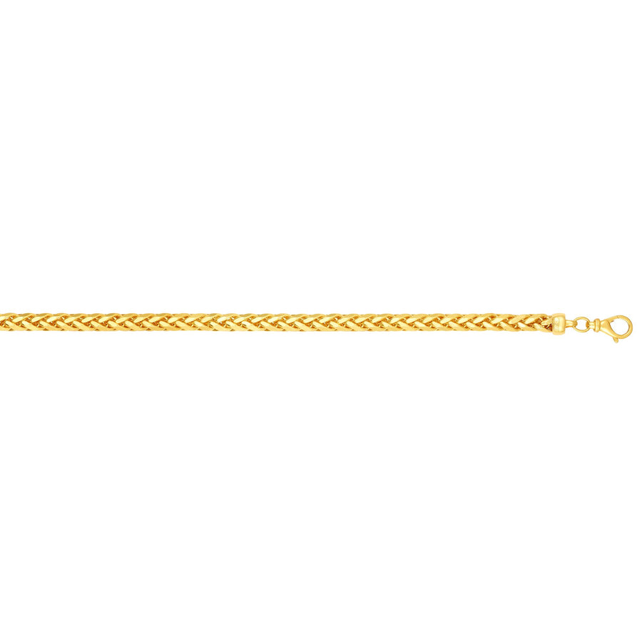 14K Gold 24"" 4mm Diamond Cut Round Franco Chain