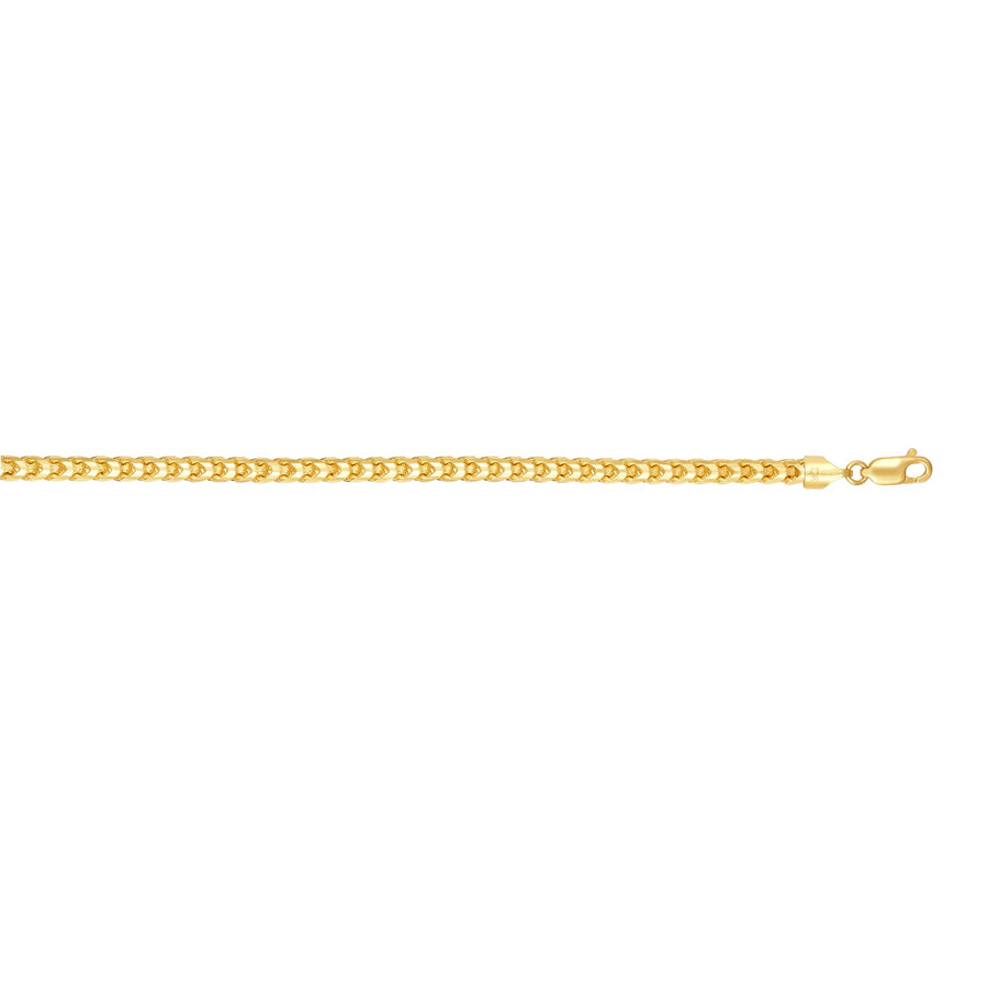 14K Gold 26"" 5mm Diamond Cut Round Franco Chain