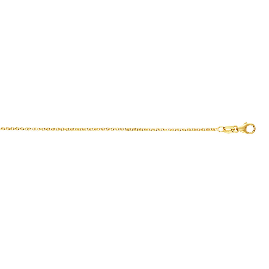 14K Gold 1.5mm Round Cable Chain 16""