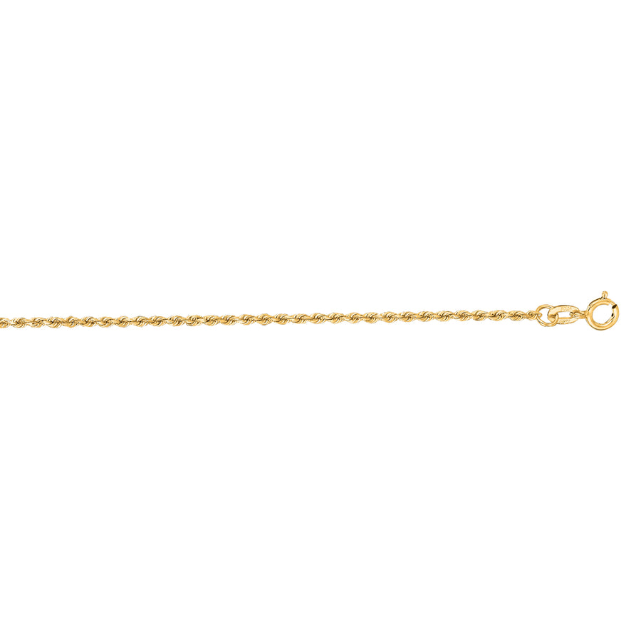 14K Gold 24"" 1.4mm Diamond Cut Royal Rope Chain