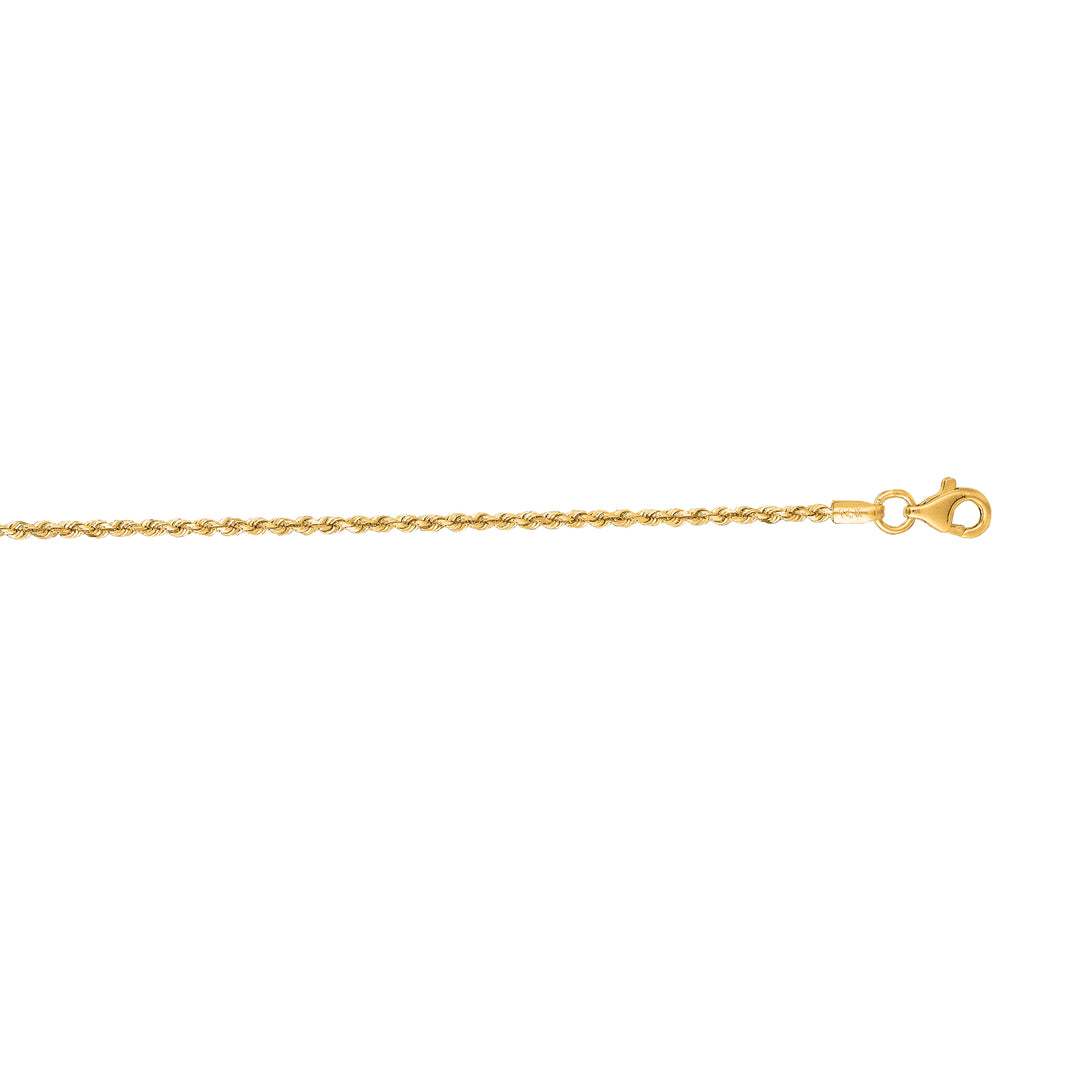 14K Gold 7"" 1.6mm Royal Rope Chain