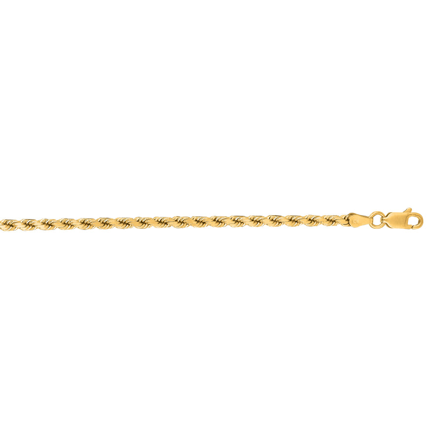 14K Gold 22"" 3.5mm Diamond Cut Royal Rope Chain