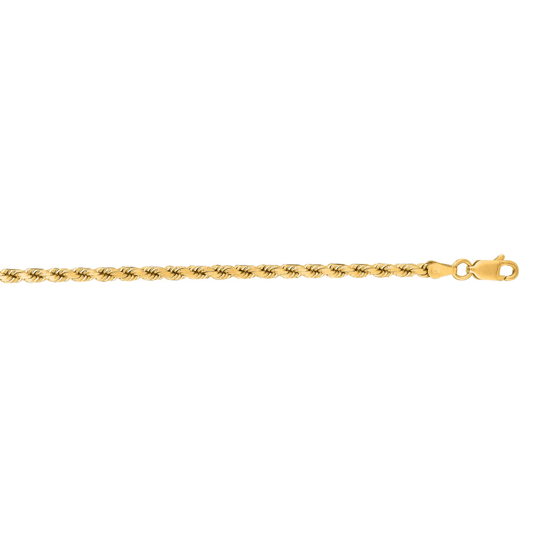 14K Gold 24"" 3.5mm Diamond Cut Royal Rope Chain