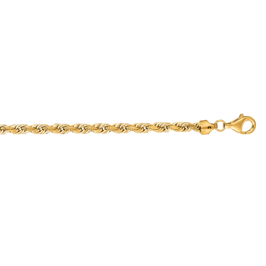 14K Gold 22"" 5.4mm Diamond Cut Royal Rope Chain