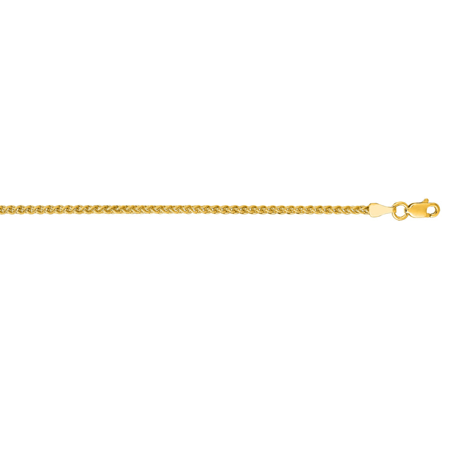 14K Gold 2.1mm Round Wheat Chain