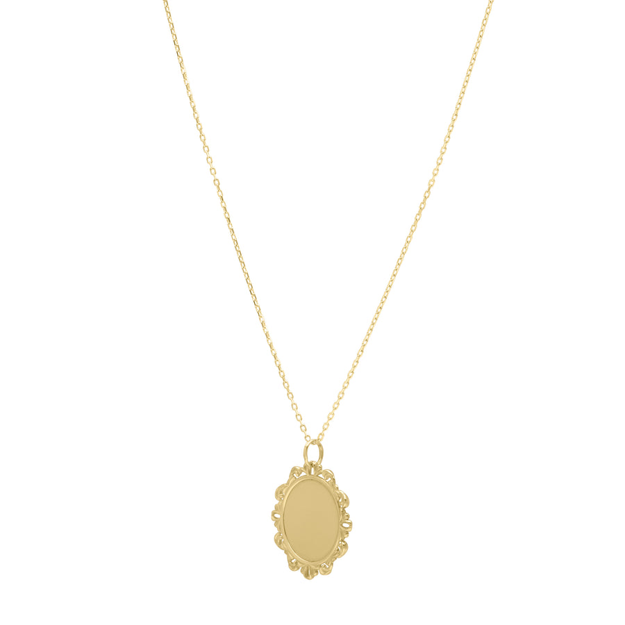 14K Baroque Round Pendant
