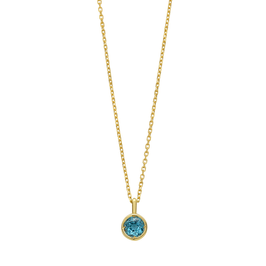 14K Sky Blue Topaz Birthstone Pendant