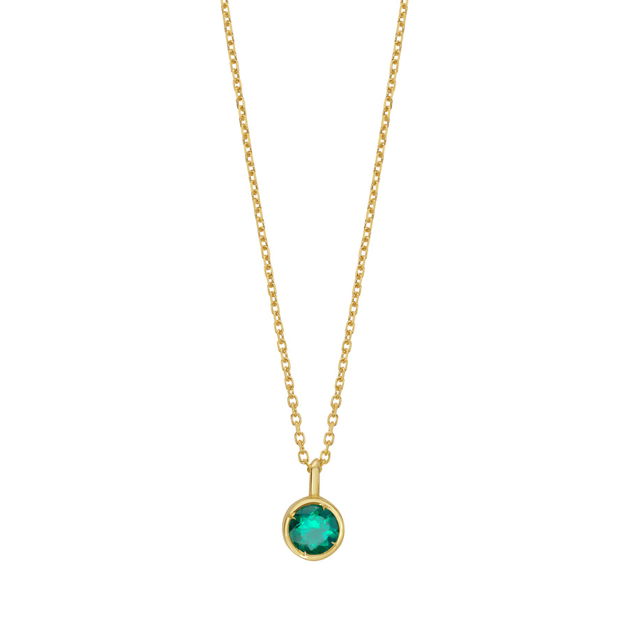14K Created Emerald Birthstone Pendant