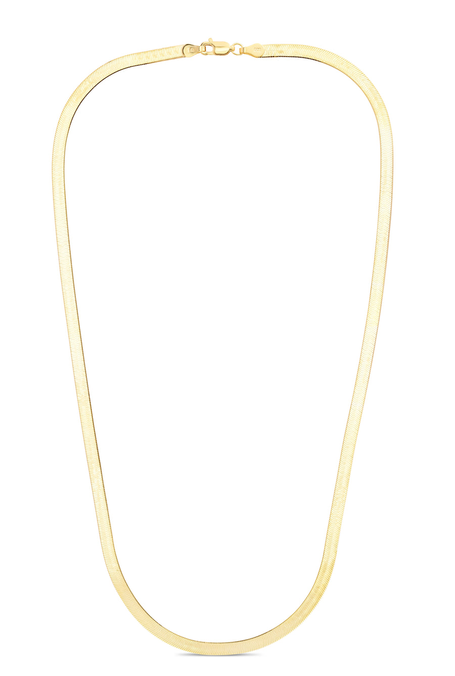 14K Gold 24"" 4mm Imperial Herringbone Chain