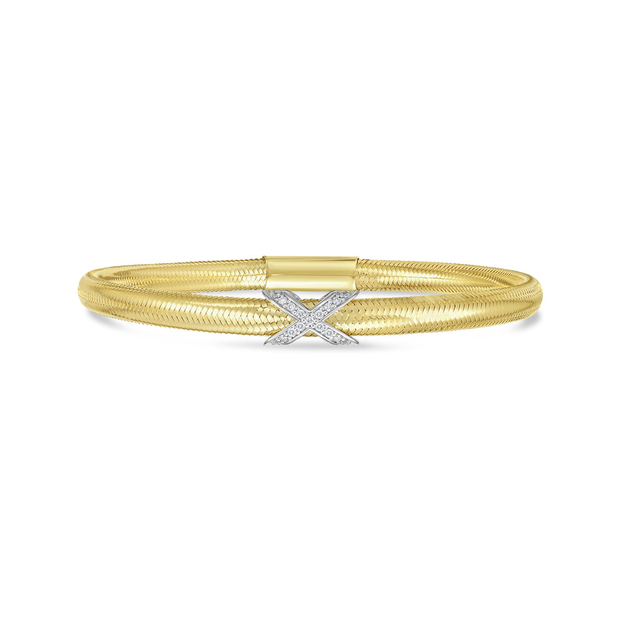 14K Diamond X Stretch Mesh Bracelet