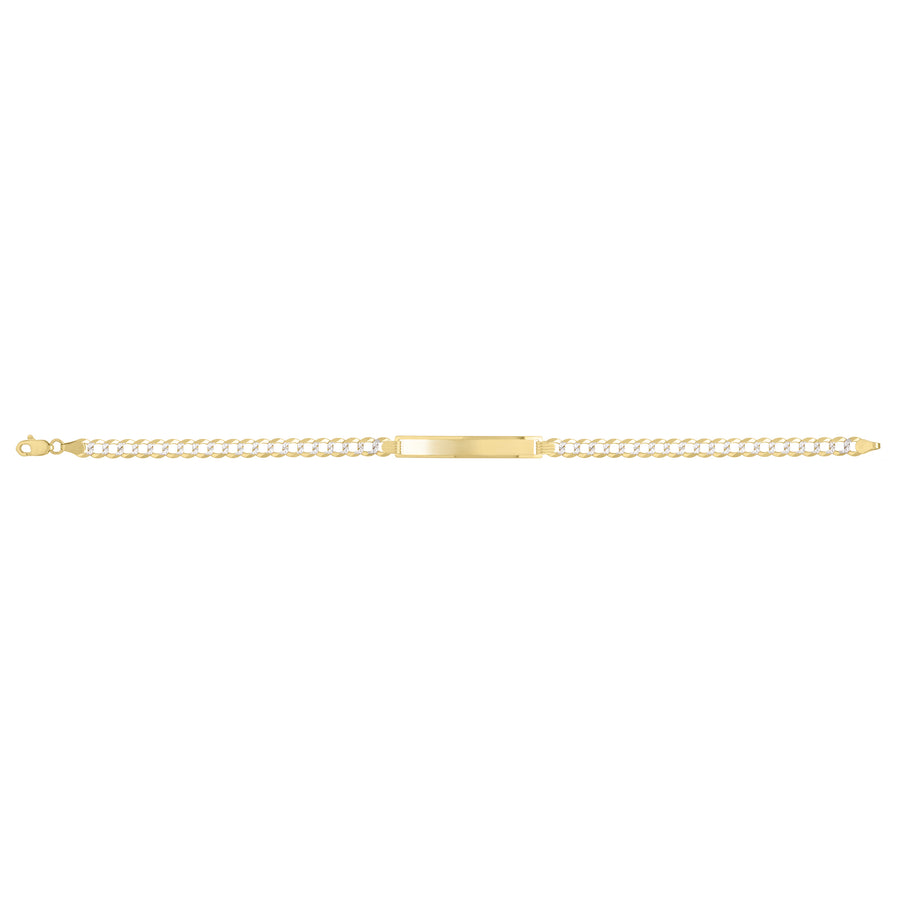 14K 4.7mm Pave Curb ID Bracelet