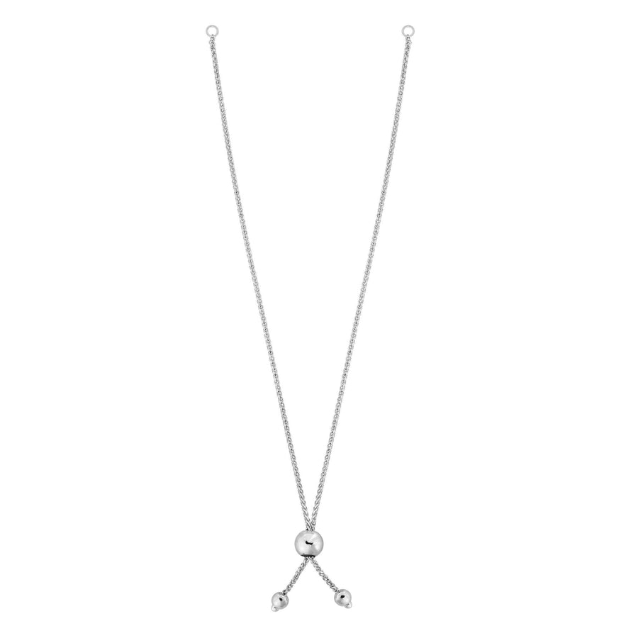 10K Gold Round Wheat Chain with Ball Slide Friendship Bracelet